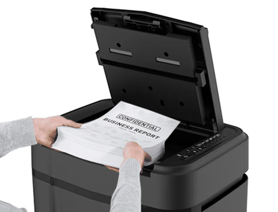Destructeur q-connect q120 occasionnel vitesse 3.5min a4 coupe croisee 4x12 mm a4 19l 366x287x500mm 11kg