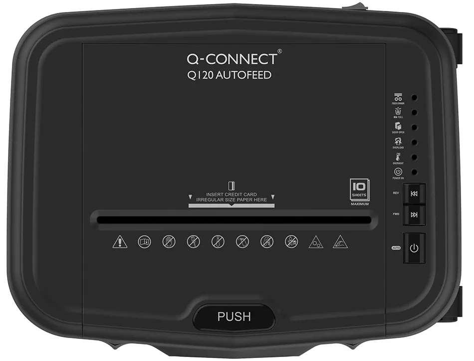 Destructeur q-connect q120 occasionnel vitesse 3.5min a4 coupe croisee 4x12 mm a4 19l 366x287x500mm 11kg