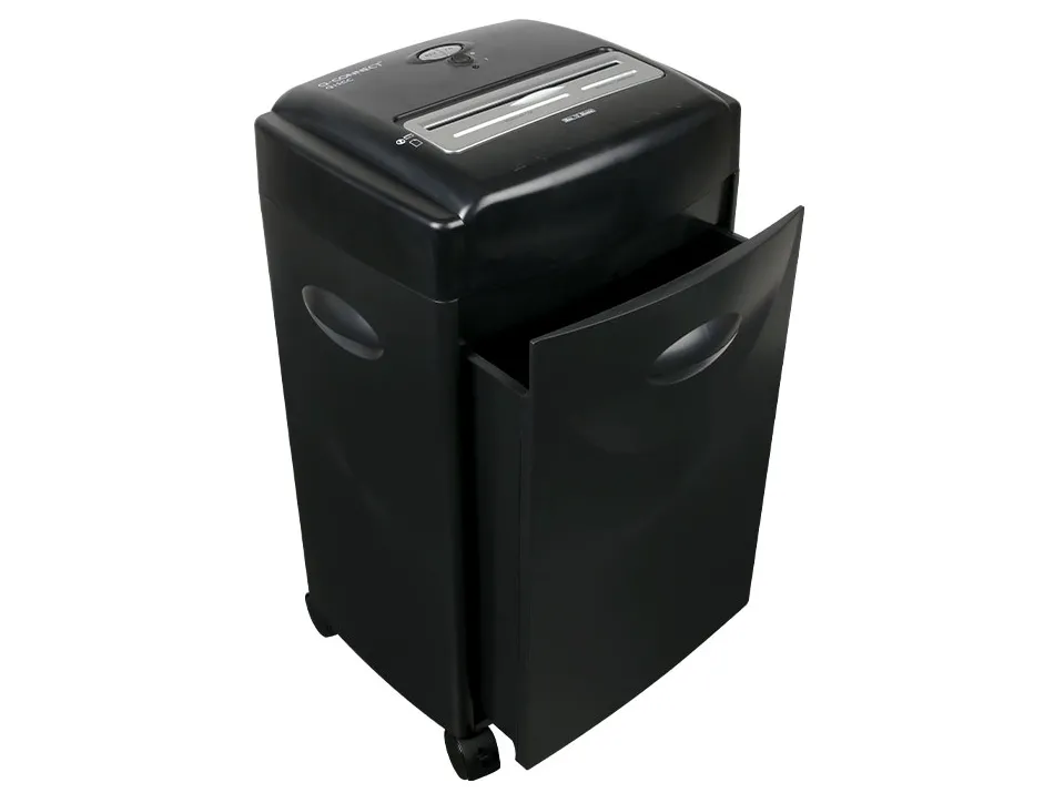 Destructeur q-connect q15cc automatique coupe croisée 4x30mm capacité 15f détruit trombones a4 35l 381x653x325mm