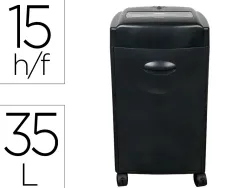 Destructeur q-connect q15cc automatique coupe croisée 4x30mm capacité 15f détruit trombones a4 35l 381x653x325mm