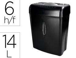 Destructeur q-connect q6cc2 occasionnel standard vitesse 3min coupe croisée 5mm a4 confidentiel 14l 307x186x399mm 3.72kg