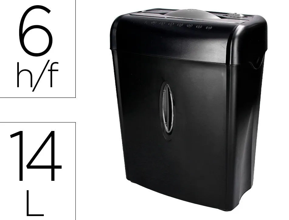 Destructeur q-connect q6cc2 occasionnel standard vitesse 3min coupe croisée 5mm a4 confidentiel 14l 307x186x399mm 3.72kg
