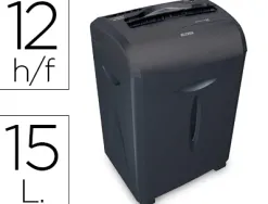 Destructeur q-connect q12cc automatique coupe croisée 5.6x55mm capacité 12f détruit trombones 15l 317x226x515mm 7.3kg
