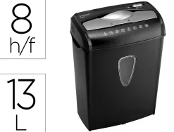 Destructeur q-connect q8ccc automatique coupe croisée 5.6x47mm a4 détruit agrafes trombones cb 13l 306x171x425mm 4.17kg