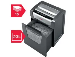 Destructeur rexel momentum x415 coupe croisée 4x40mm détruit trombones cb 15f anti-bourrage corbeille 23l 370x279x465mm