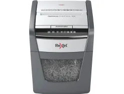Destructeur rexel optimum autofeed+ 50x coupe croisee 4x28mm 50f cartes credit trombones agrafes securite 4