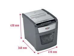 Destructeur rexel optimum autofeed+ 50x coupe croisee 4x28mm 50f cartes credit trombones agrafes securite 4