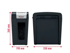 Destructeur rexel secure mc4-s l p5 coupe particules 2x12mm detruit4f insertion manuelle 14l 230x380x384mm