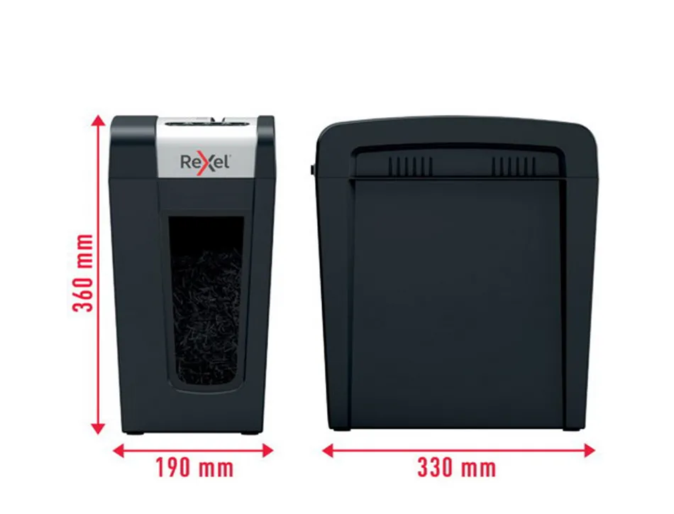 Destructeur rexel secure mc4-s l p5 coupe particules 2x12mm detruit4f insertion manuelle 14l 230x380x384mm