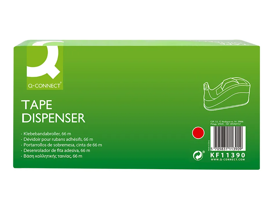 Devidoir de comptoir de ruban adhesif pour rouleau de 66m 220x100x70 mm coloris rouge