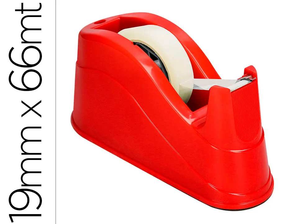 Devidoir de comptoir de ruban adhesif pour rouleau de 66m 220x100x70 mm coloris rouge