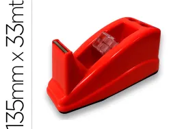Devidoir de comptoir de ruban adhesif pour rouleau de 33m 135x58x60 mm coloris rouge