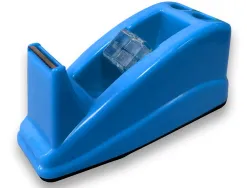Devidoir de comptoir de ruban adhesif pour rouleau de 33m 135x58x60 mm coloris bleu