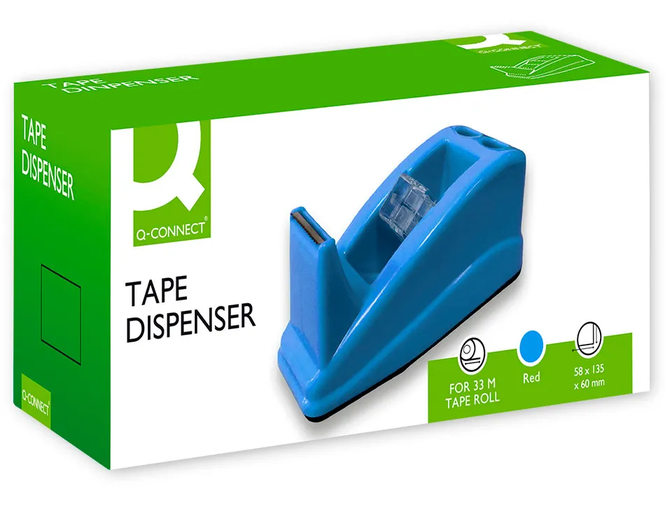 Devidoir de comptoir de ruban adhesif pour rouleau de 33m 135x58x60 mm coloris bleu