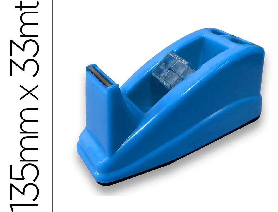 Devidoir de comptoir de ruban adhesif pour rouleau de 33m 135x58x60 mm coloris bleu
