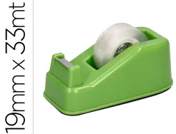 Devidoir de comptoir liderpapel ecouse 100% plastique recycle ruban adhesif 19mmx33m coloris vert