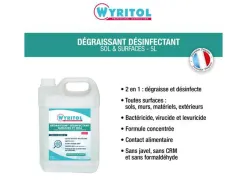 Dégraissant désinfectant wyritol pour surfaces et sols contact alimentaire bidon 5 litres