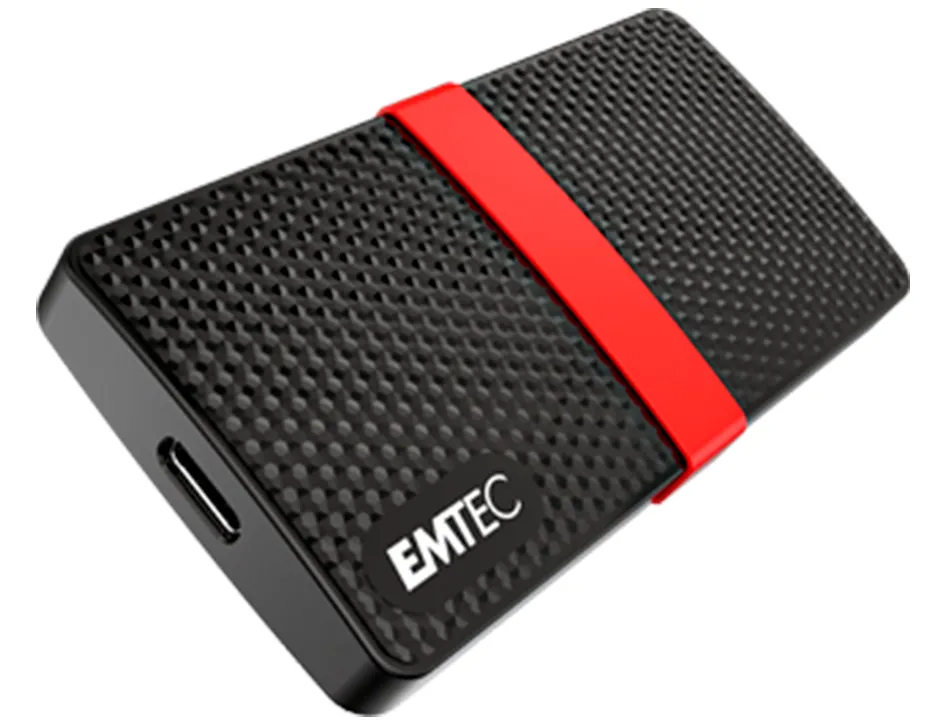 Disque dur ssd portable emtec x200 power plus usb-c 3.1 gen1 transfert haute vitesse grande capacite de stockage 256gb