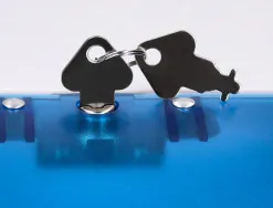 Distributeur essuie-mains q-connect fermeture serrure 2 clefs coloris bleu 225x275x220mm
