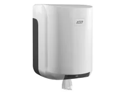 Distributeur essuie-mains coldis bobine tirage central plastique abs grand modèle clé fenêtre contrôle 22x22x31cm 450f