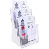 Distributeur exacompta polystyrene format a5 veertical 3 compartiments transparent