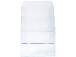 Distributeur exacompta polystyrene format a5 veertical 3 compartiments transparent
