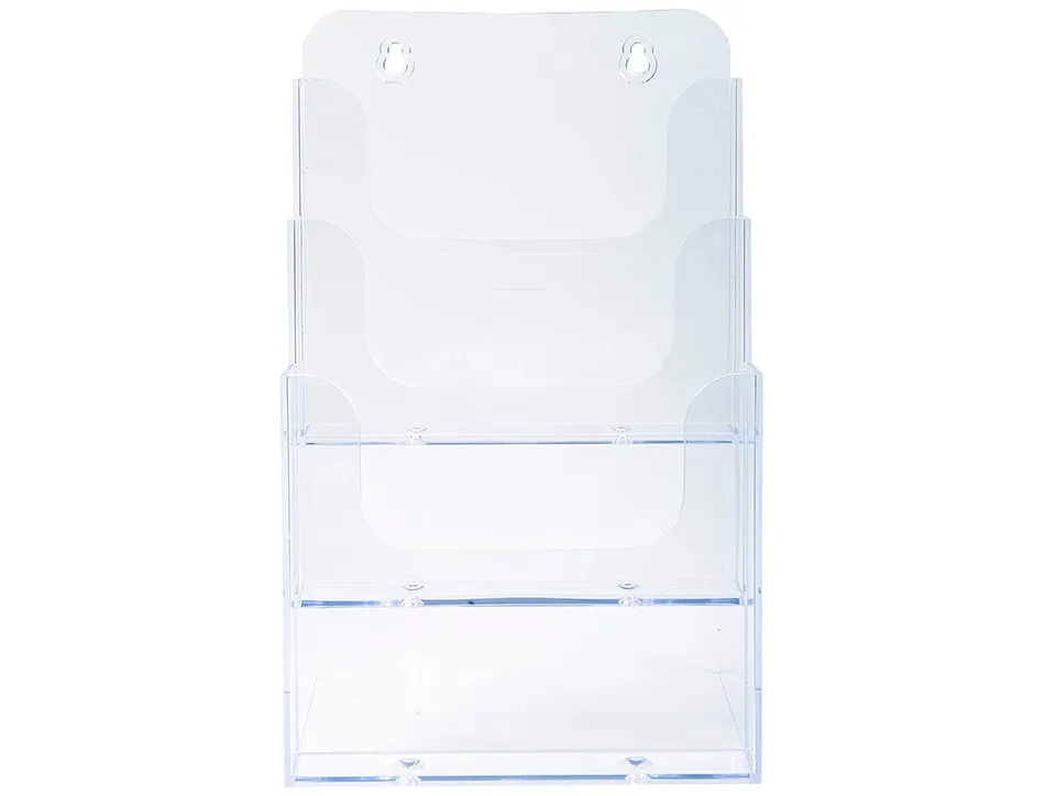 Distributeur exacompta polystyrene format a5 veertical 3 compartiments transparent