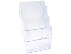 Distributeur exacompta polystyrene format a5 veertical 3 compartiments transparent