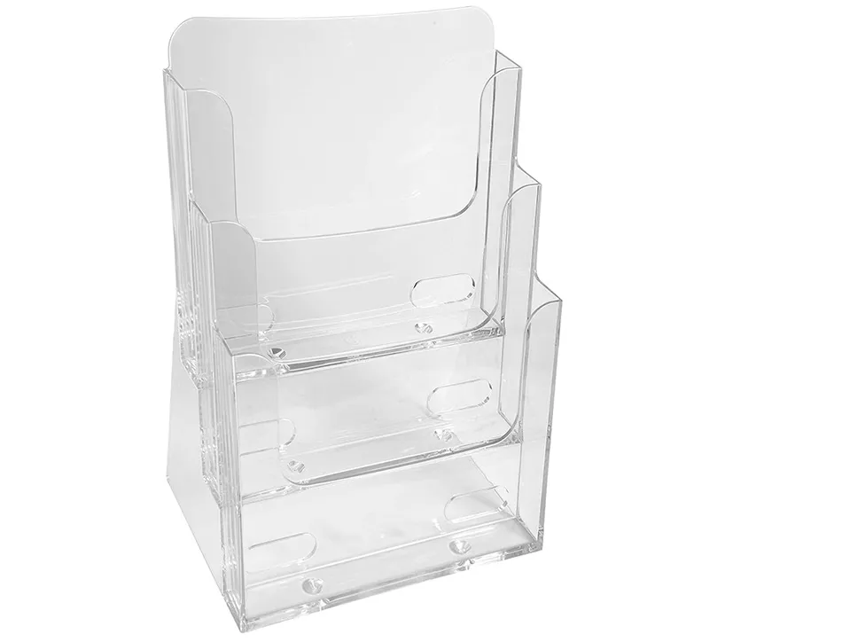 Distributeur exacompta polystyrene format a4 veertical 3 compartiments transparent