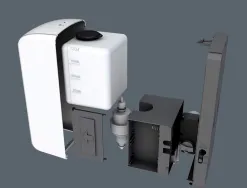 Distributeur gel et savon q-connect automatique capteur et support metallique hauteur 152cm capacite 1000ml blanc
