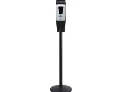 Distributeur gel et savon q-connect automatique capteur et support metallique hauteur 152cm capacite 1000ml blanc