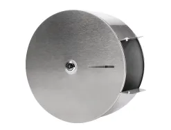 Distributeur papier toilette q-connect acier inoxydable fermeture serrure 2 clefs 115x254x265mm