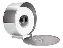 Distributeur papier toilette q-connect acier inoxydable fermeture serrure 2 clefs 115x254x265mm