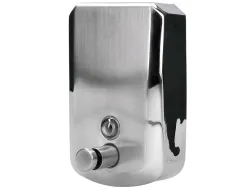 Distributeur savon liquide q-connect manuel acier inoxydable 800ml 179x56x115mm