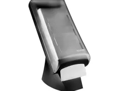 Distributeur serviette hps l-one l ucart installation mural socle noir capot transparent 211x475x305mm