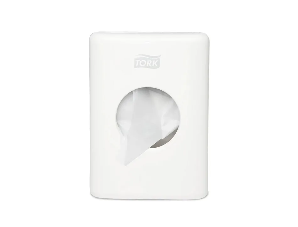 Distributeur tork produits hygiene feminine mural plastique coloris blanc