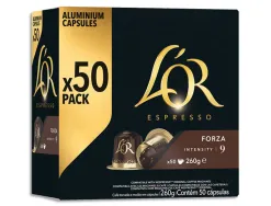Dosettes cafe l or espresso forza boite 50 unites