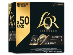 Dosettes de cafe espresso ristretto l'or 50 unites