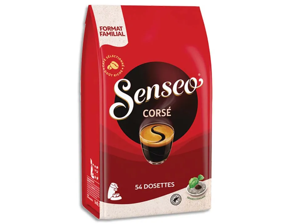 Dosettes de cafe moulu corse fort et intense senseo 54 unites