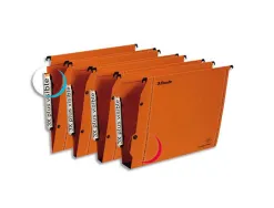 Dossier suspendu esselte dual kraft lmg 240g armoire entraxe 330mm h275mm fond v coloris orange boîte 25 unités
