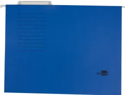 Dossier suspendu liderpapel papier cartonné kraft 250g a4 tiroir viseur supérieur fond v baguette métallique bleu