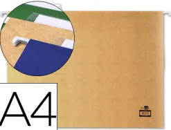 Dossier suspendu liderpapel papier cartonné kraft 230g a4 tiroir viseur supérieur 90mm fond v baguette métallique