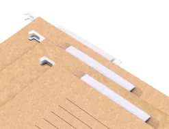 Dossier suspendu liderpapel papier cartonné kraft 230g a4 tiroir viseur supérieur 90mm fond v baguette métallique