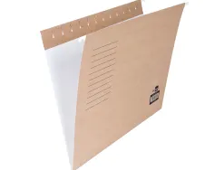 Dossier suspendu liderpapel papier cartonné kraft 230g a4 tiroir viseur supérieur 90mm fond v baguette métallique