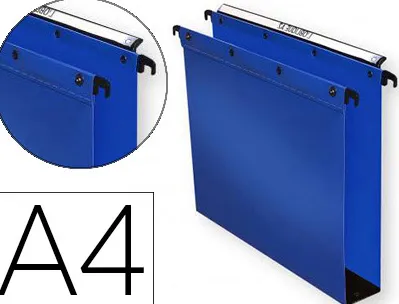 Dossier suspendu l'oblique polypro ultimate 5/10e tiroir entraxe 330mm h250mm fond 50 coloris bleu pack 10 unités
