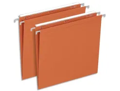 Dossier suspendu l'oblique economique kraft orange 210g a4 tiroir entraxe 330mm h250mm fond v boite 25 unites