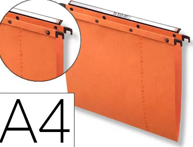 Dossier suspendu l'oblique carte canson kraft orange 240g tiroir entraxe 330mm h250mm fond 15 barette acier boîte 25u