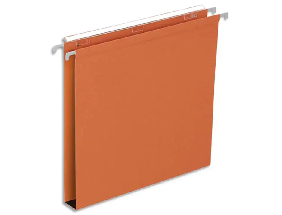 Dossier suspendu l'oblique economique kraft orange 210g a4 tiroir entraxe 330mm h250mm fond 30mm boite 25u
