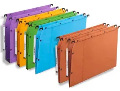 Dossier suspendu l'oblique carte canson kraft orange 240g tiroir entraxe 330mm h250mm fond 15/30 barette acier pack 10u