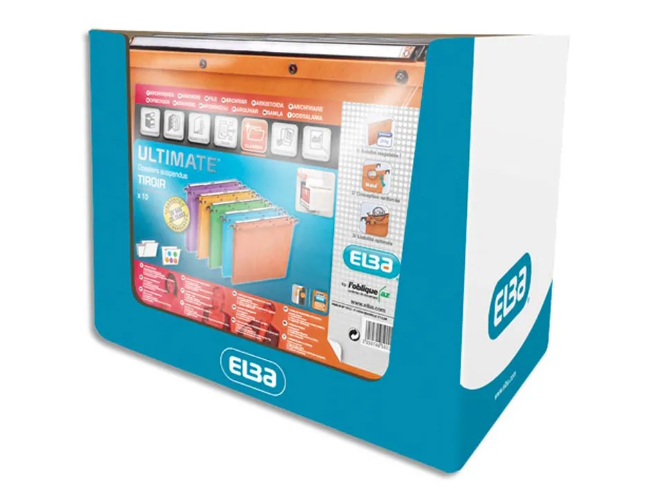 Dossier suspendu l'oblique carte canson kraft orange 240g tiroir entraxe 330mm h250mm fond 15/30 barette acier pack 10u